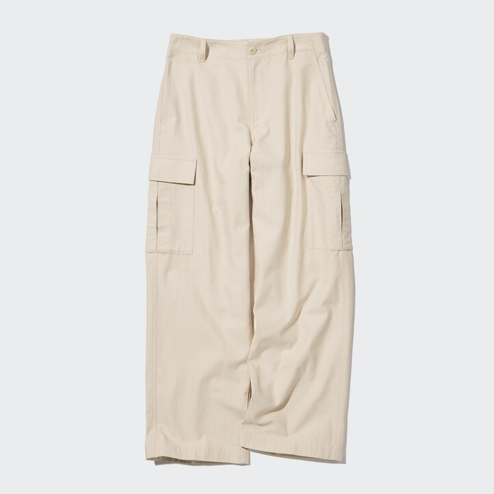 UNIQLO Wide Straight Leg Cargo Trousers Grønn | 76CNYAXWH