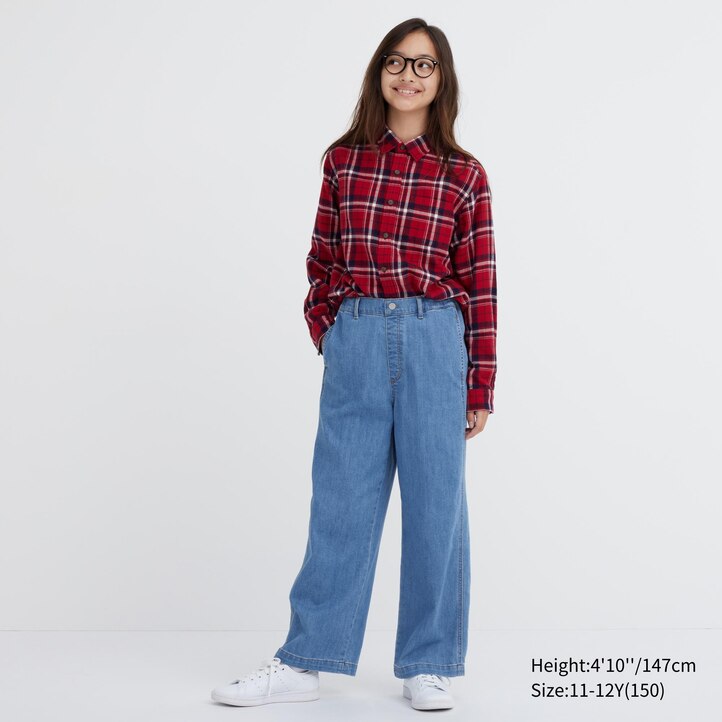 UNIQLO Wide Straight Leg Jeans Blå | 37SYREVFA