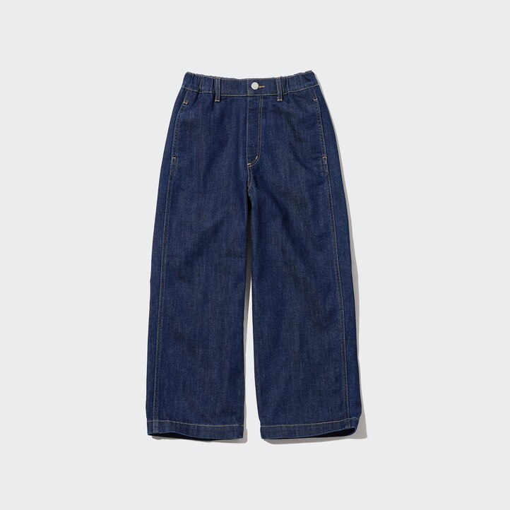 UNIQLO Wide Straight Leg Jeans Blå | 37SYREVFA