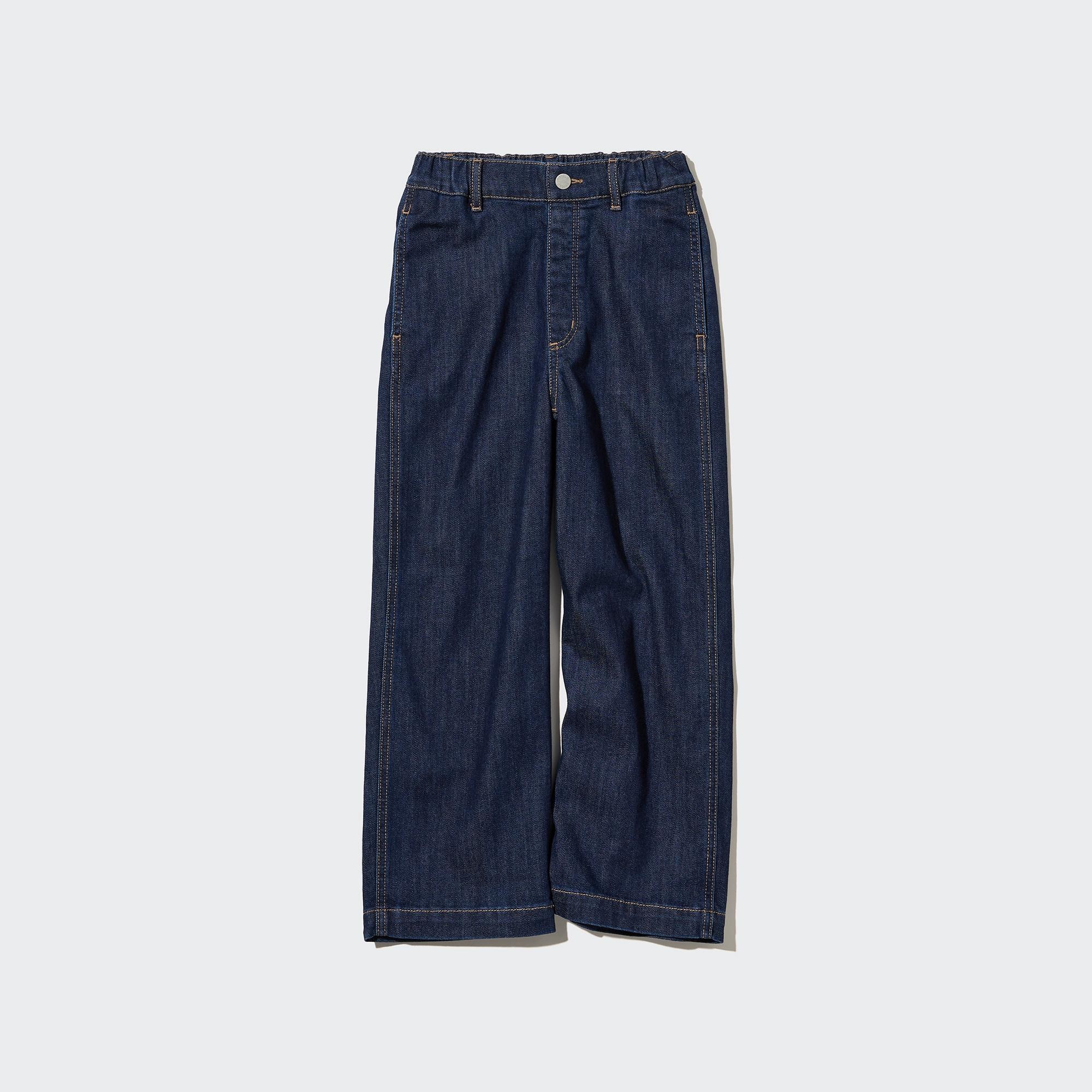 UNIQLO Wide Straight Leg Jeans Blå | 37SYREVFA