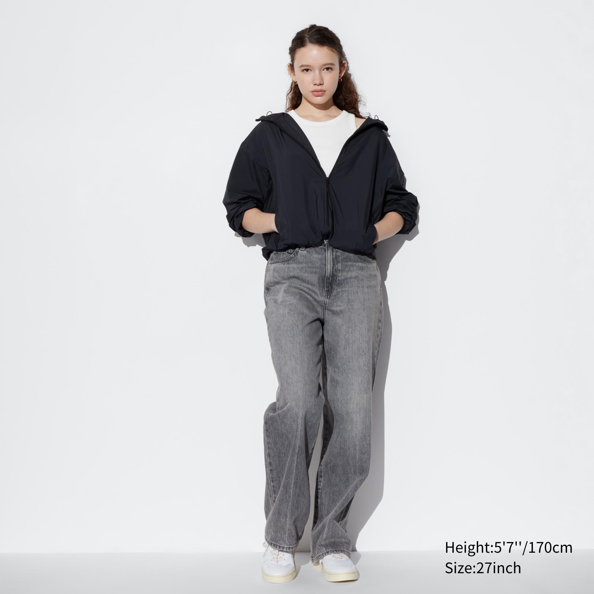 UNIQLO Wide Straight Leg Jeans Gray | 81NSMFEIV