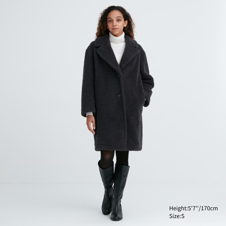 UNIQLO Windproof Outer Fleece Tailored Coat Beige | 76TDSIEYO