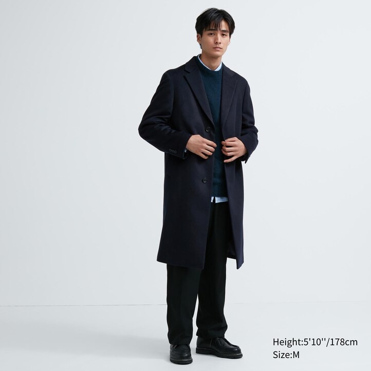 UNIQLO Wool Blend Chesterfield Coat Svarte | 30APGTWYK