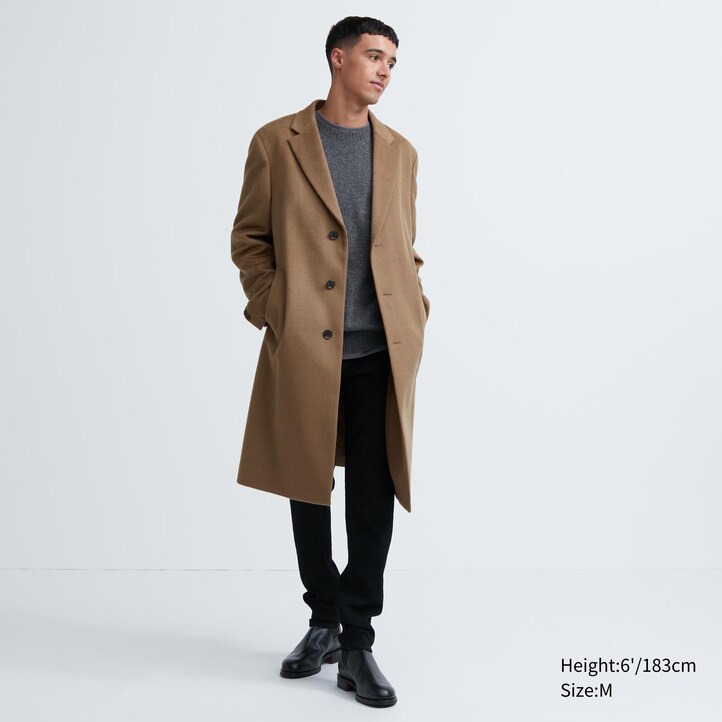 UNIQLO Wool Blend Chesterfield Coat Svarte | 30APGTWYK