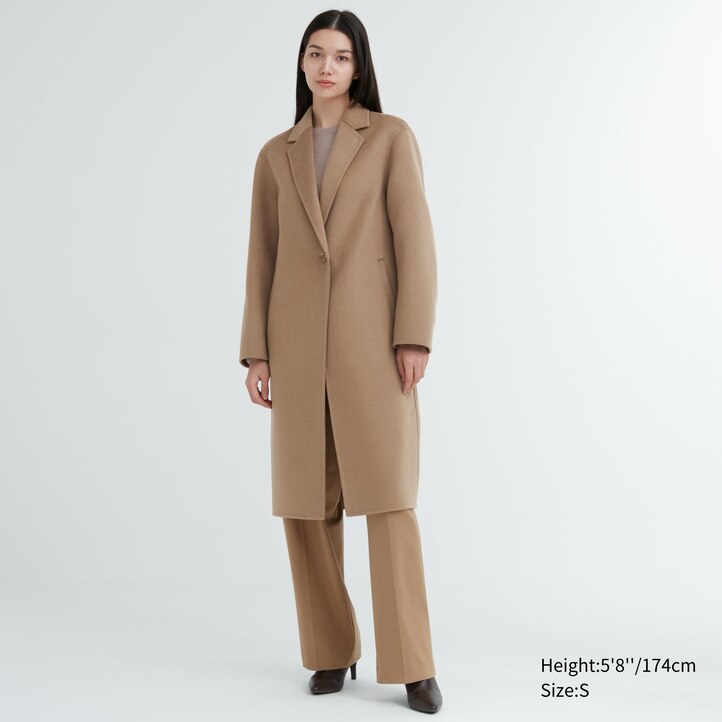 UNIQLO Wool Blend Long Coat Natural | 24LFVUXKE