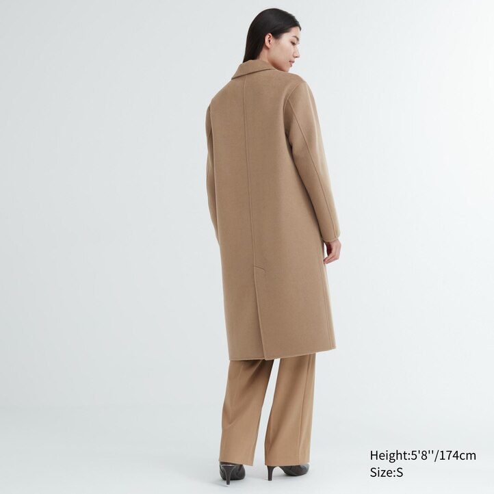 UNIQLO Wool Blend Long Coat Natural | 24LFVUXKE